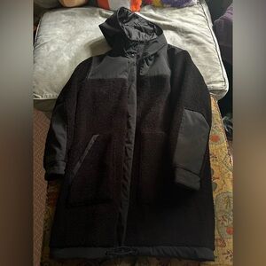 Black winter trench coat